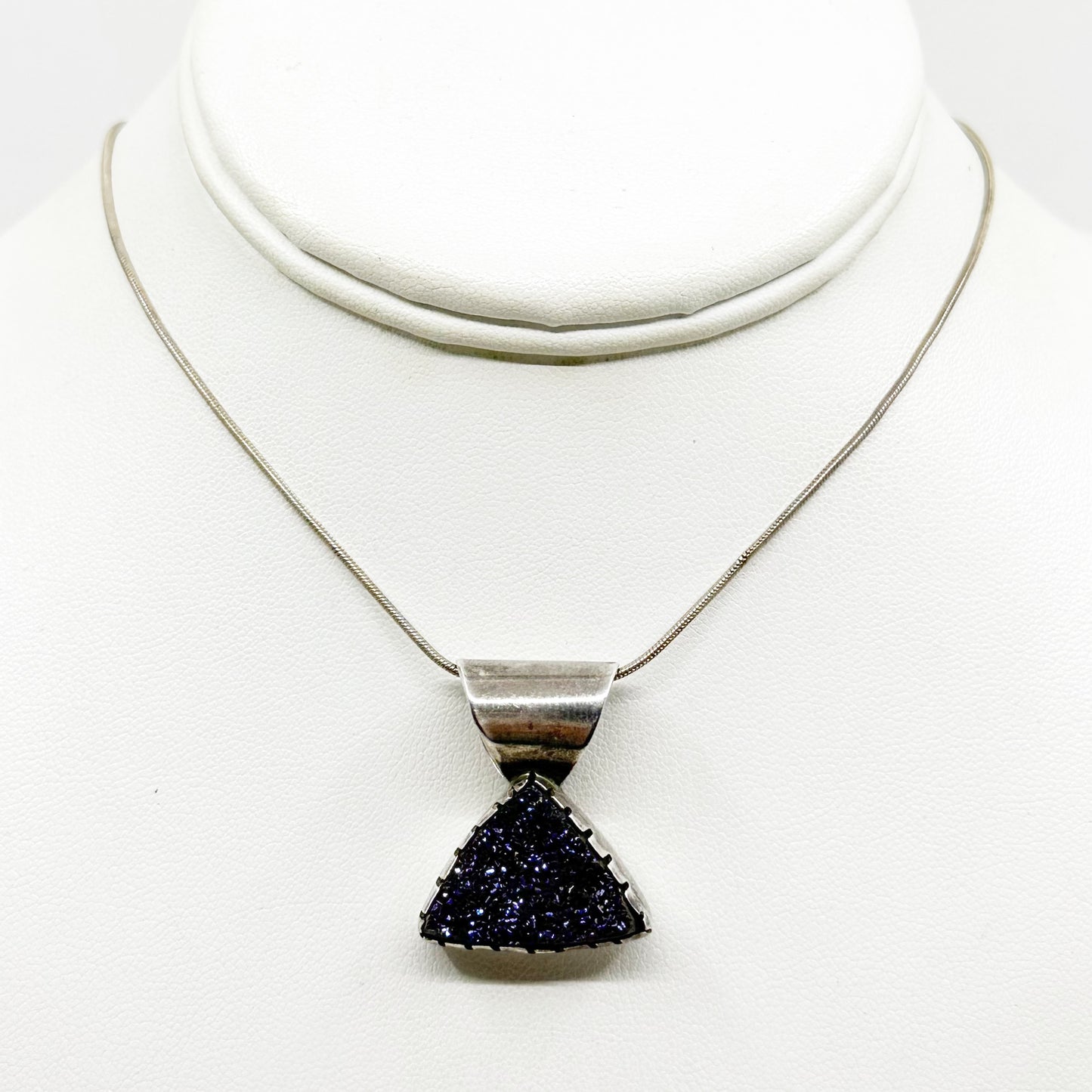 BH Zuni Sterling silver druzy pendant