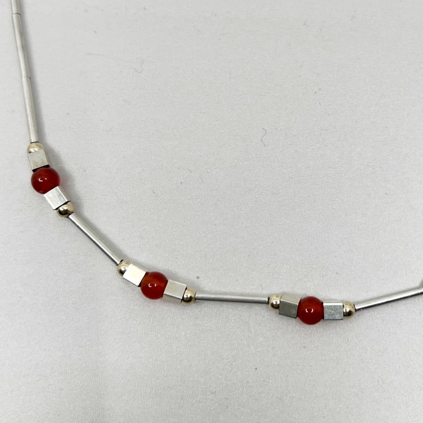 sterling silver & gold filled carnelian bead necklace