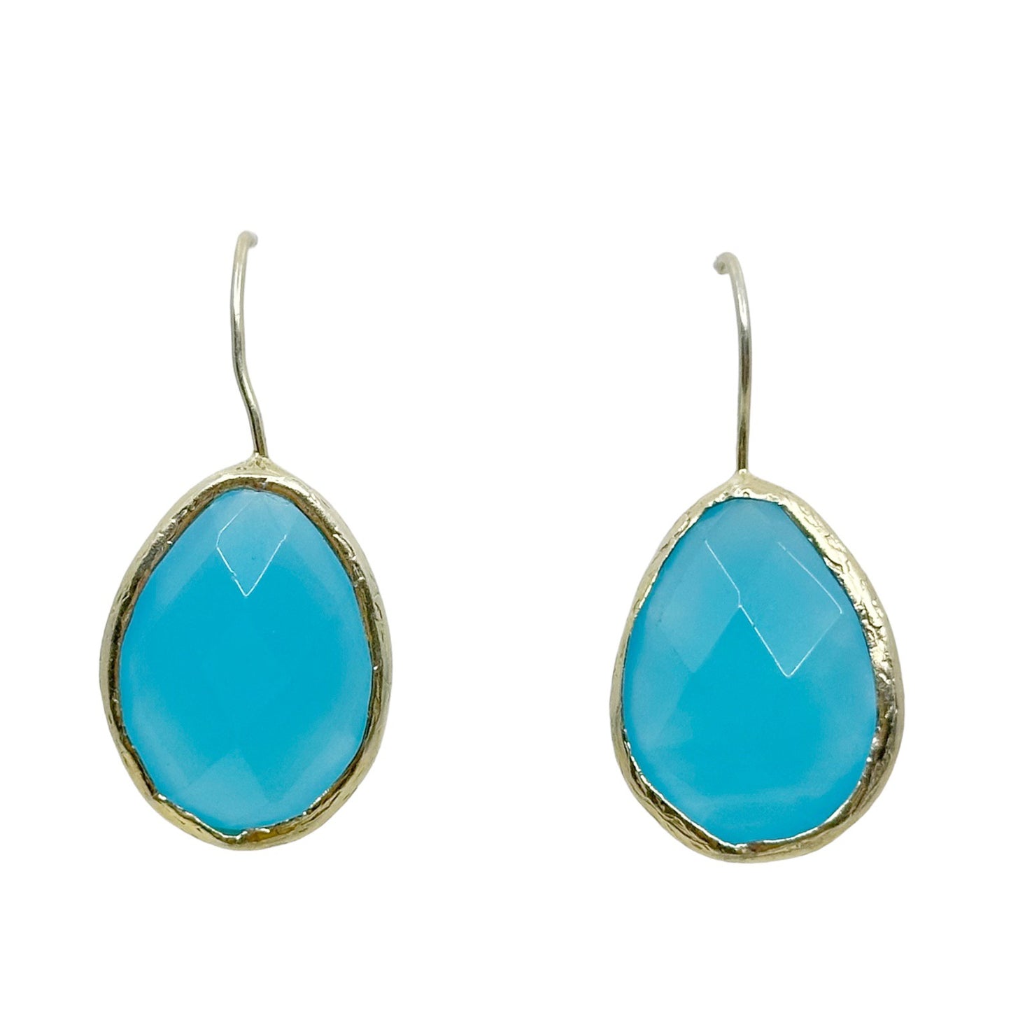 Gold Vermeil Sterling silver chalcedony earrings