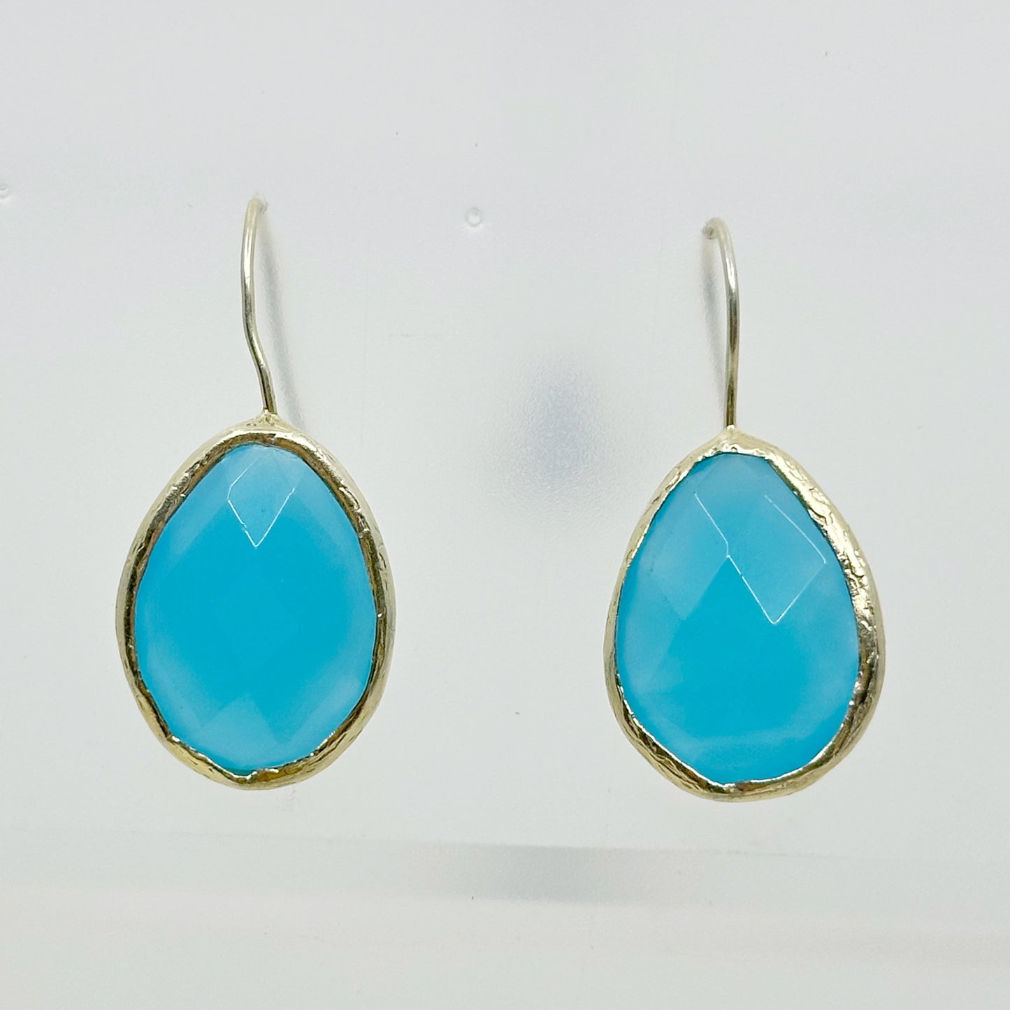 Gold Vermeil Sterling silver chalcedony earrings