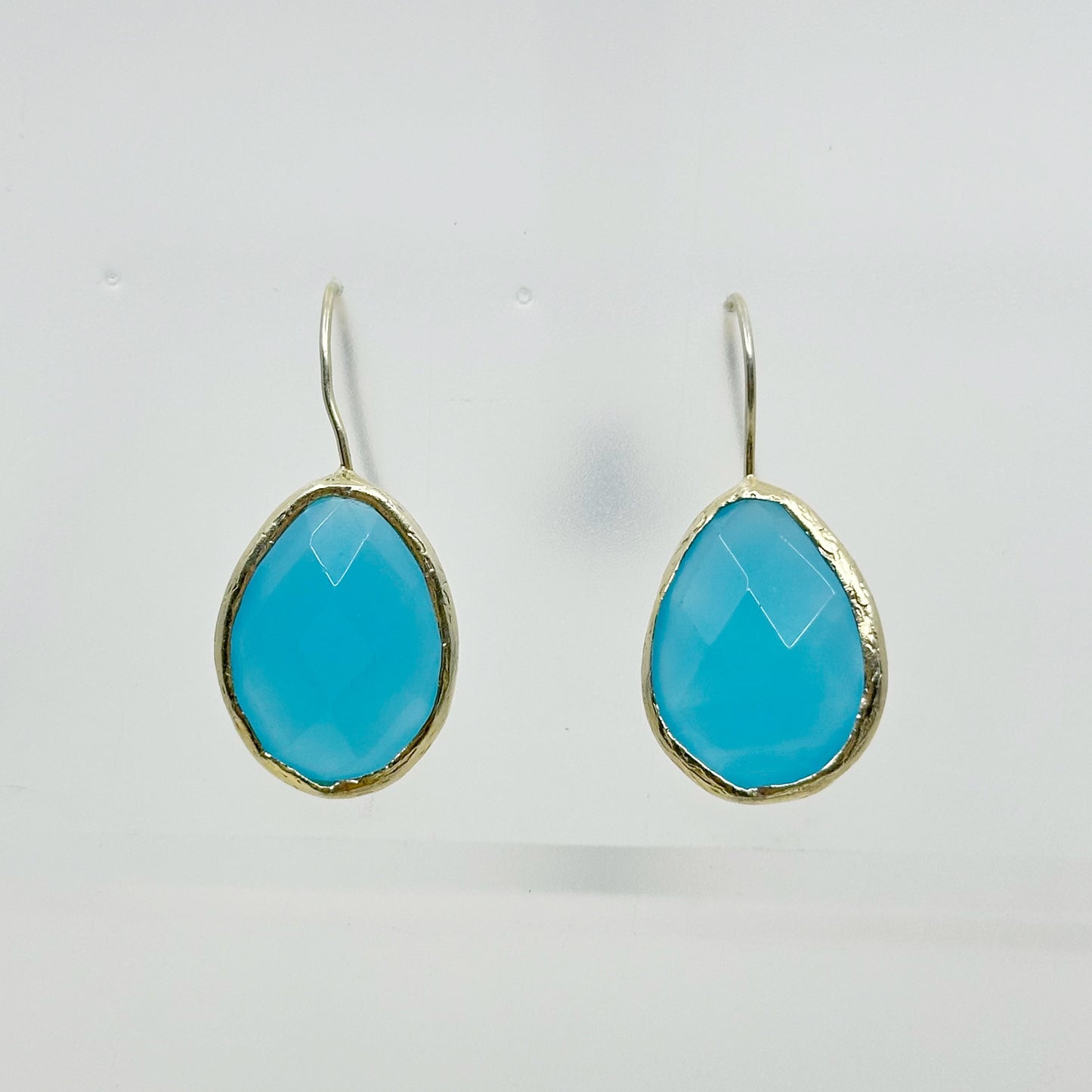 Gold Vermeil Sterling silver chalcedony earrings