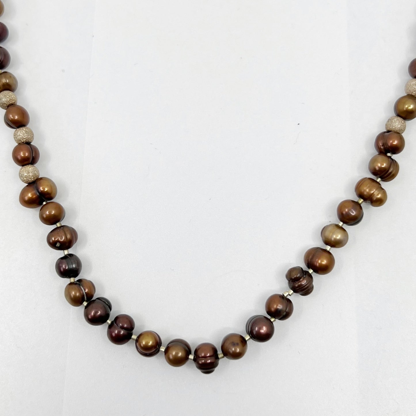 Sterling silver cultured pearl bead necklace