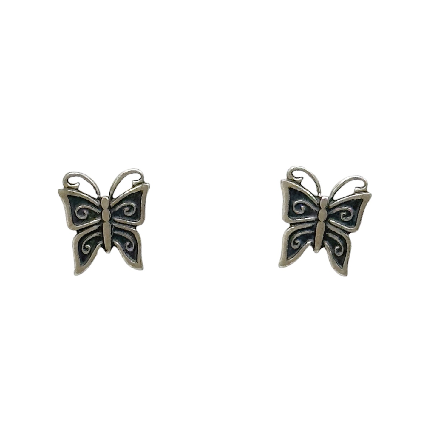 Sterling silver butterfly stud earrings