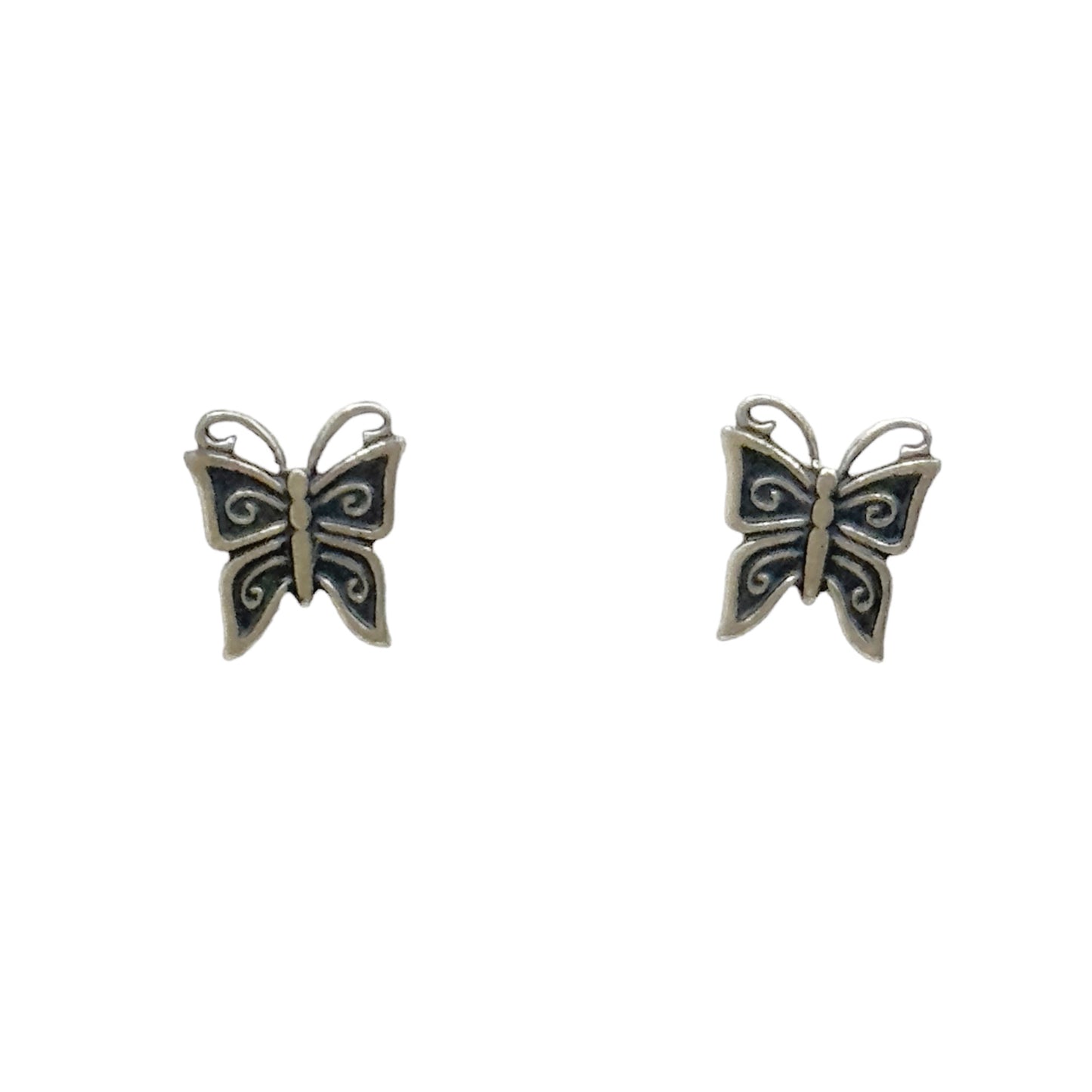 Sterling silver butterfly stud earrings