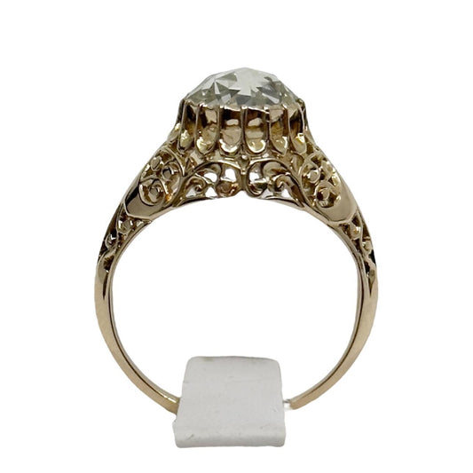 Victorian 12k Gold 1.25 Carat Dutch Rose Cut Diamond ring