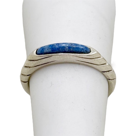 Carolyn Pollack Relios sterling silver lapis lazuli inlay stack band ring  - GM105