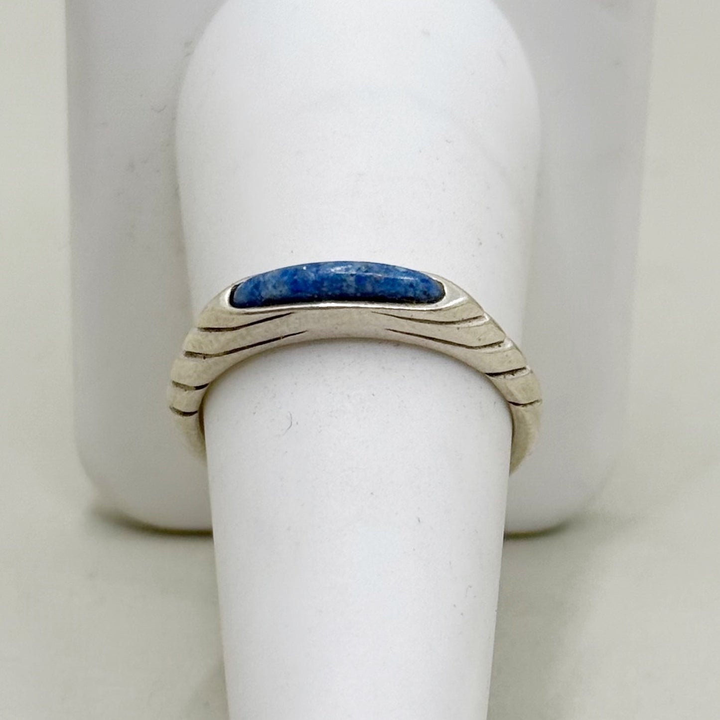 Carolyn Pollack Relios sterling silver lapis lazuli inlay stack band ring  - GM105