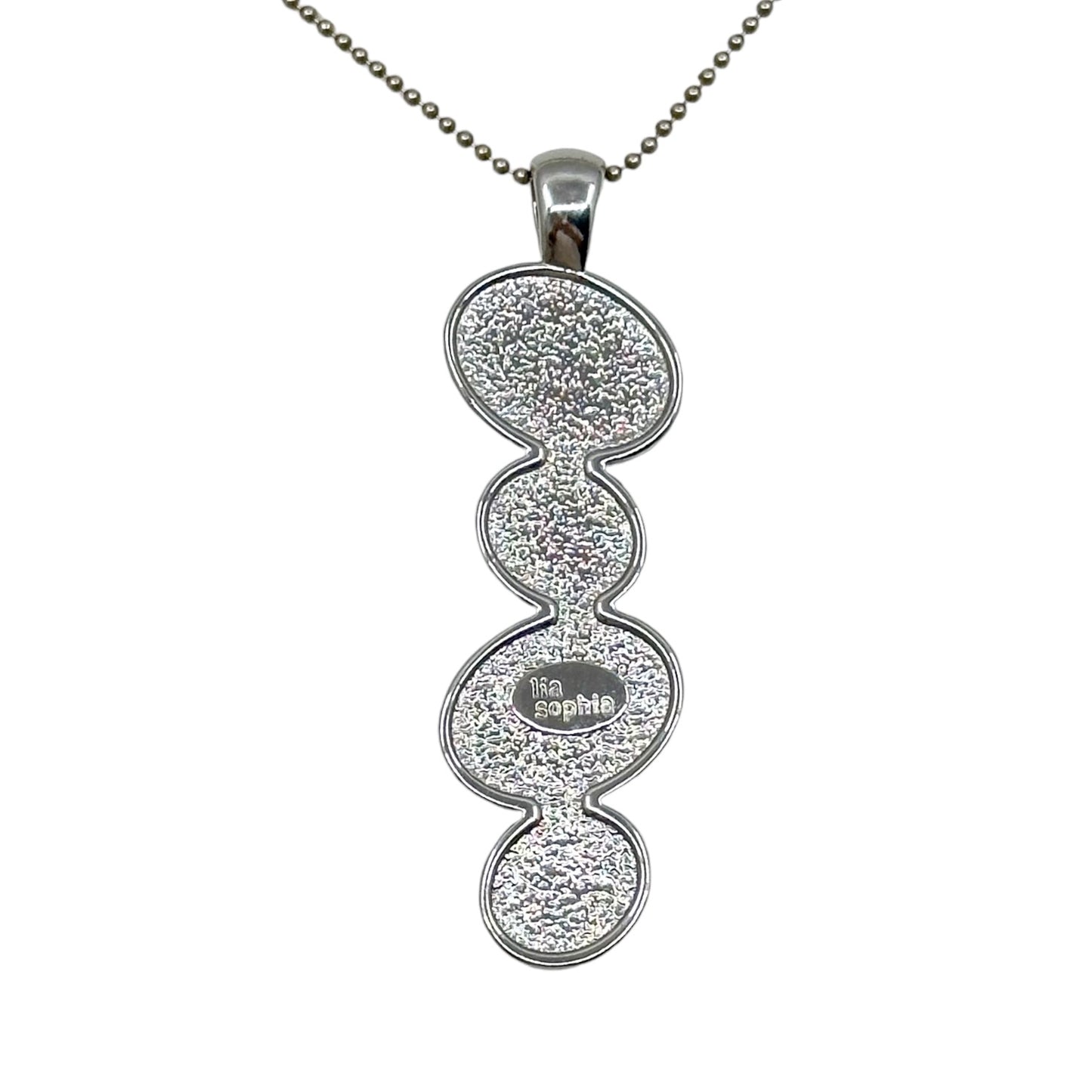 Lia Sophia silver tone glass pendant