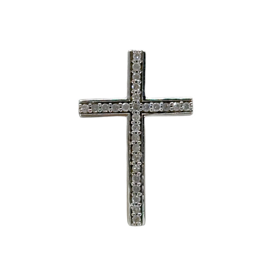 Sterling silver .25 carat Diamond Cross pendant