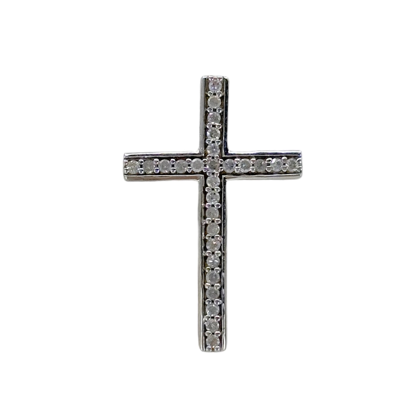 Sterling silver .25 carat Diamond Cross pendant