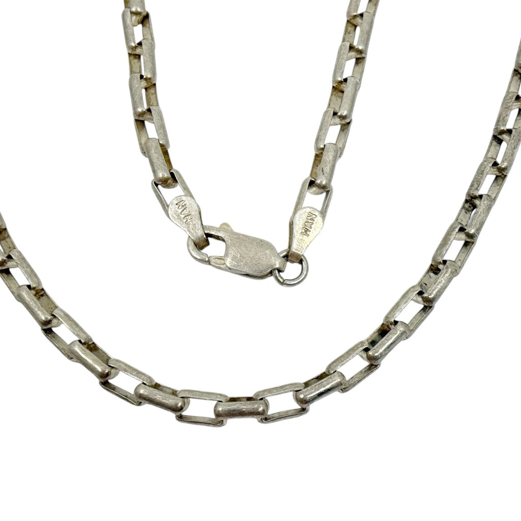 vintage sterling silver link chain necklace - GM1061