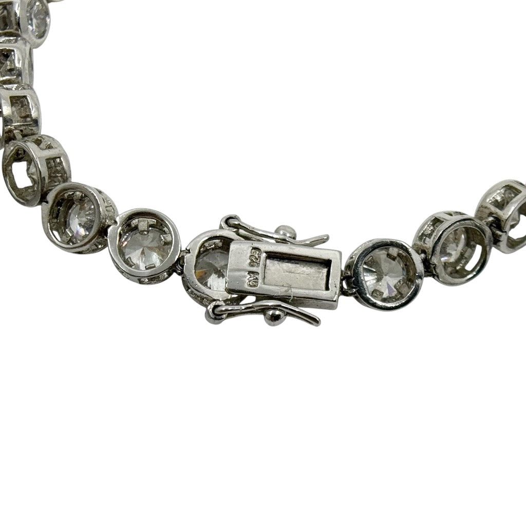 925 sterling silver cubic zirconia tennis chain necklace - GM1063