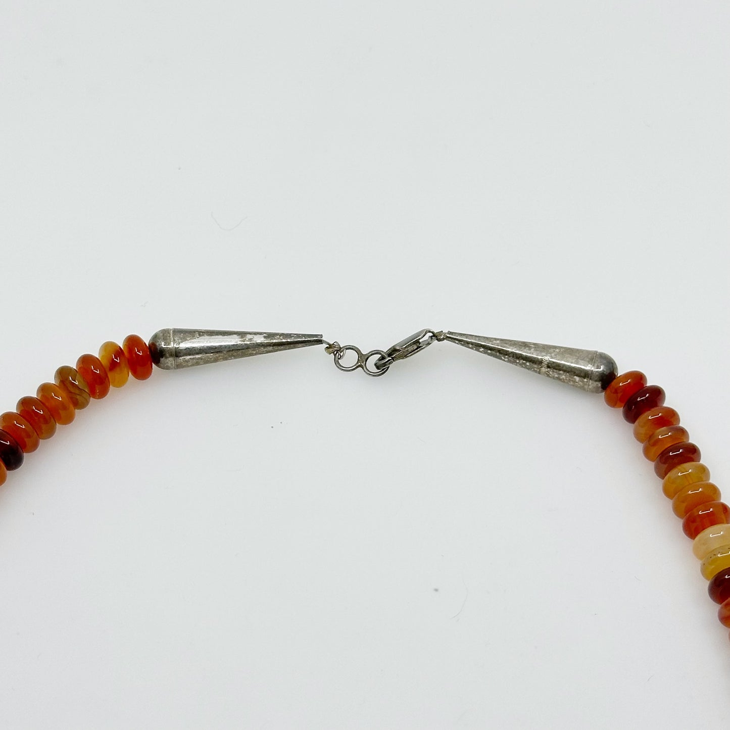 Hand Made sterling silver carnelian bead necklace