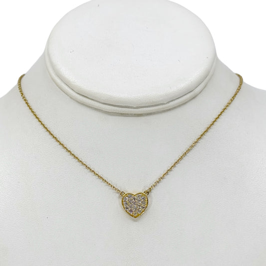 D'joy Gold over stainless steel cubic zirconia heart necklace