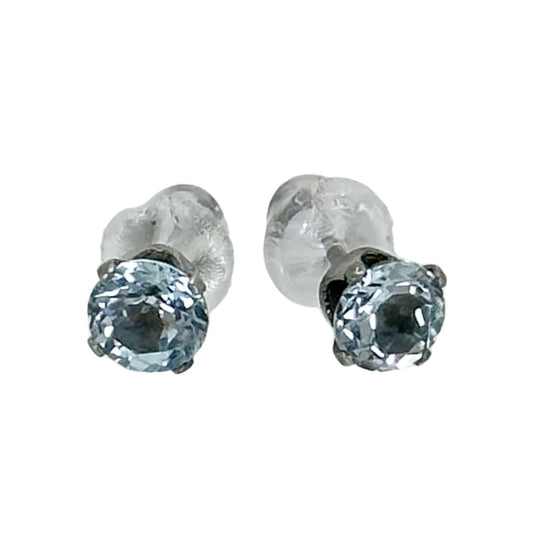 sterling silver blue topaz stud earrings