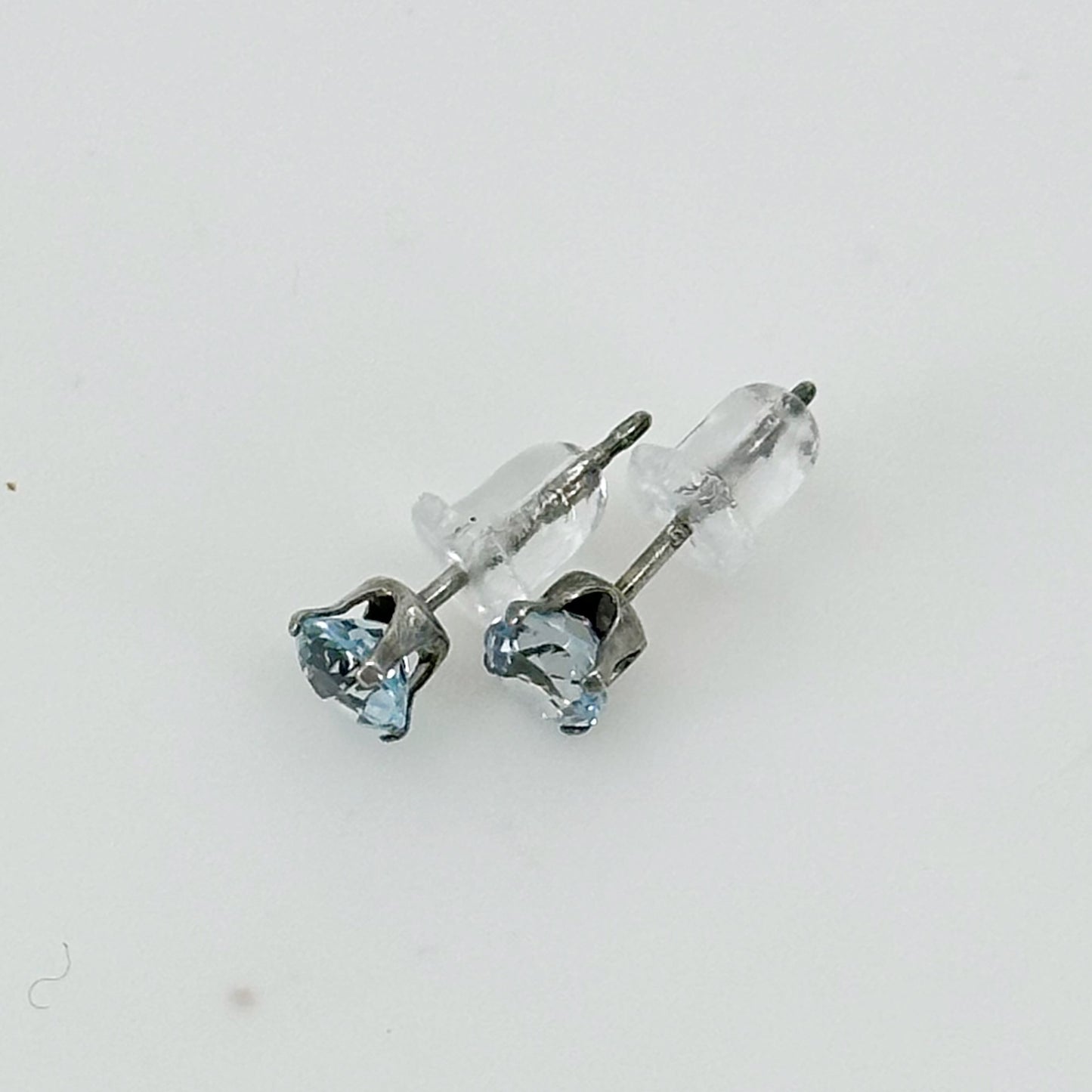 sterling silver blue topaz stud earrings