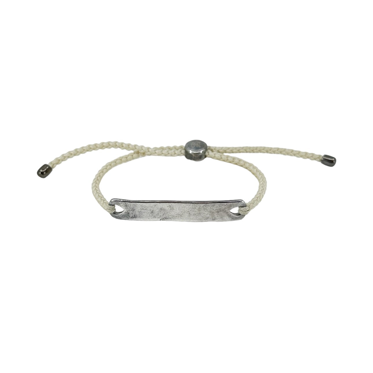 Monica Vinader sterling silver white cord My Faith adjustable  bracelet