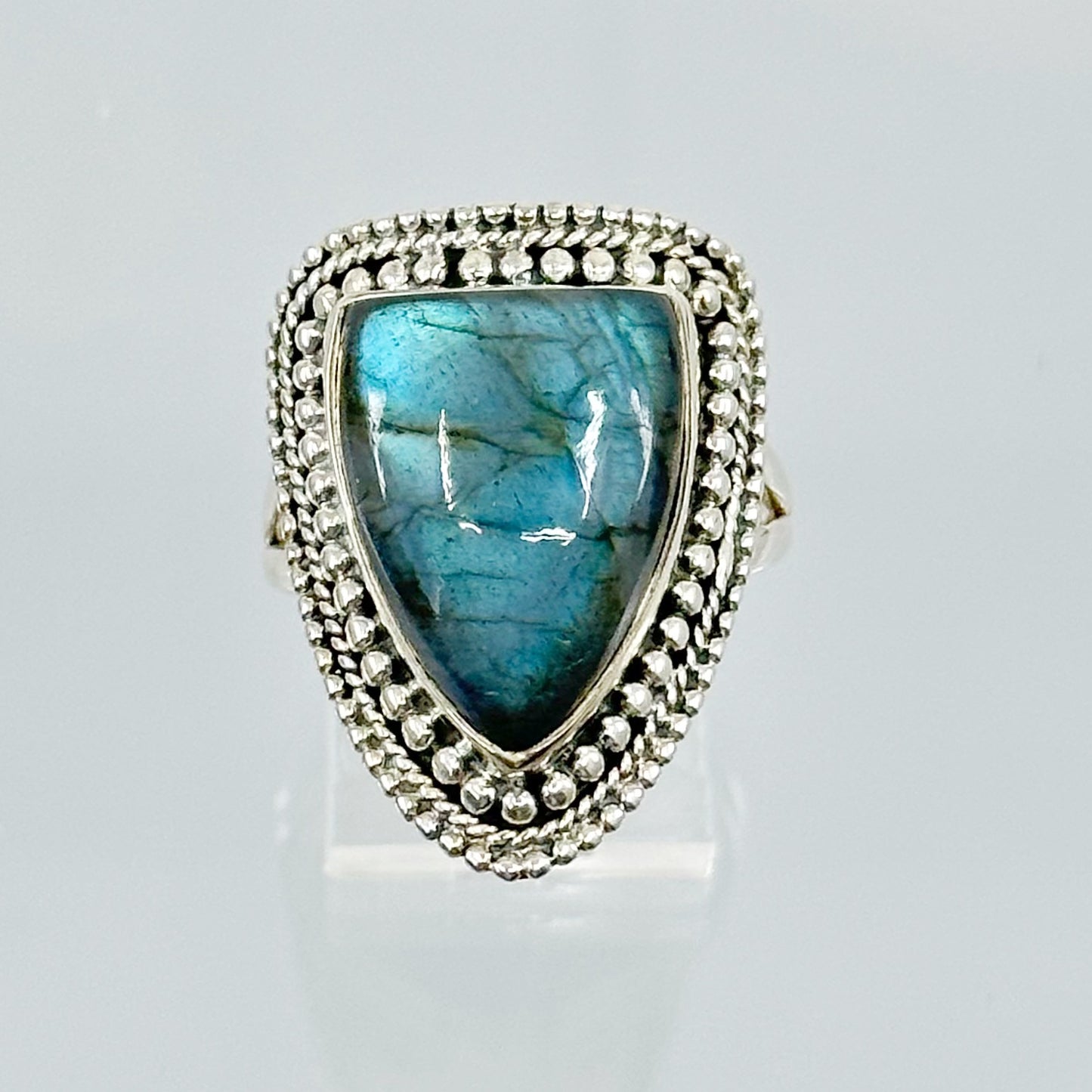 sterling silver labradorite ring