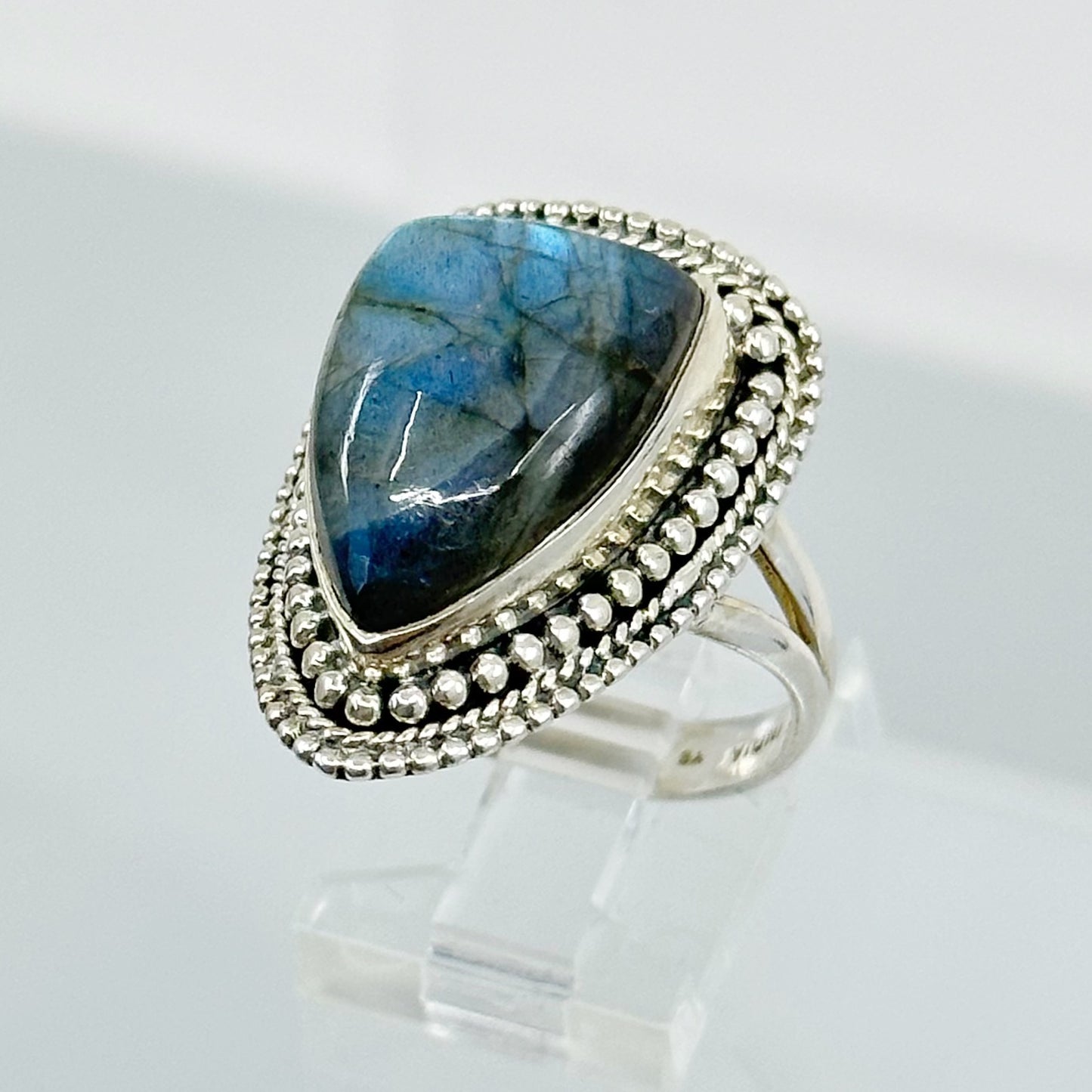 sterling silver labradorite ring