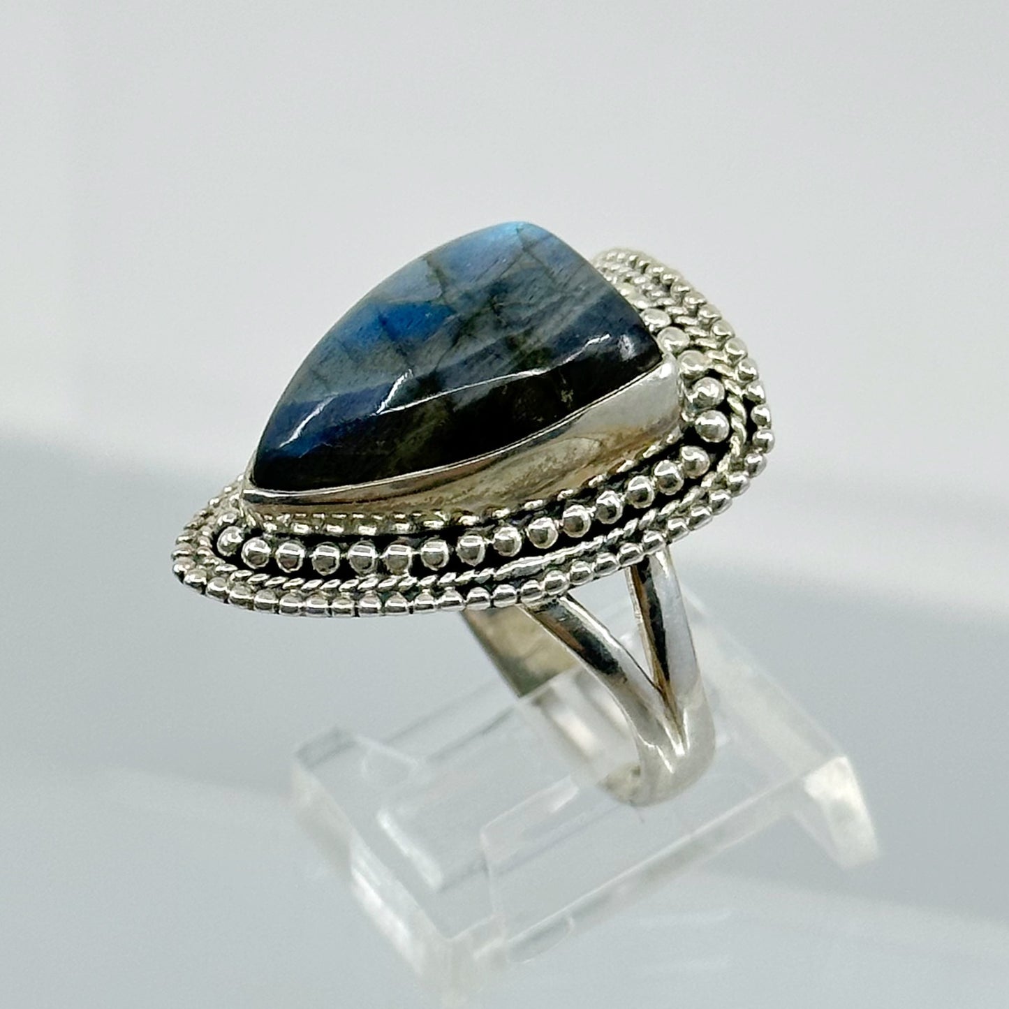 sterling silver labradorite ring