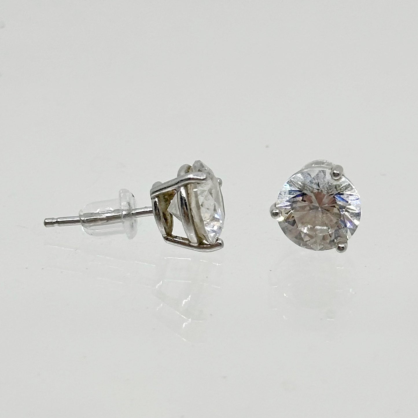 sterling silver cubic zirconia stud earrings