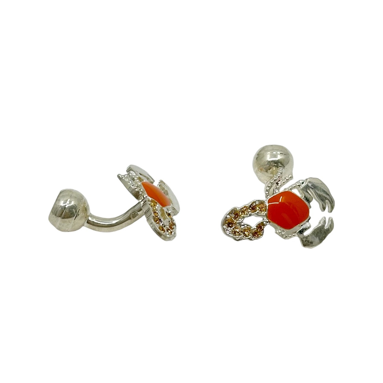 ETRO silver rhinestone & enamel scorpion cufflinks