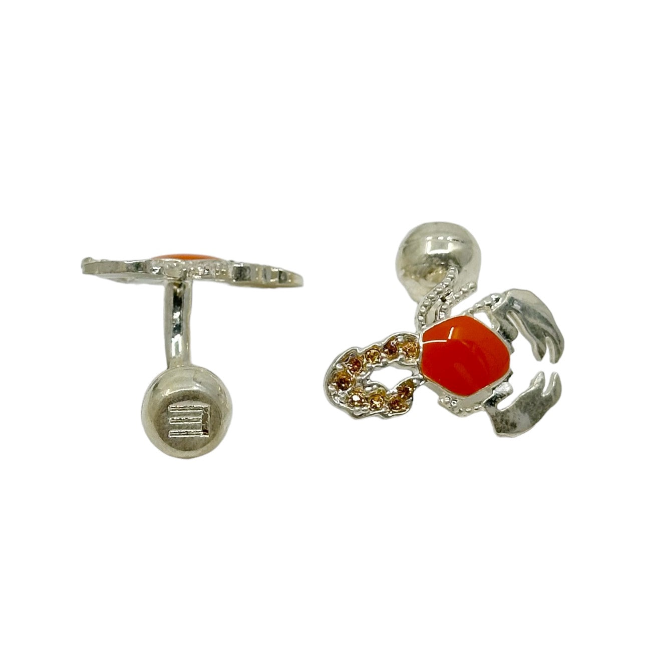 ETRO silver rhinestone & enamel scorpion cufflinks