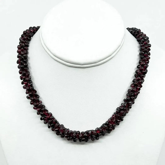 vintage Garnet bead rope necklace