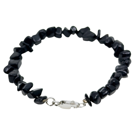 Sterling silver onyx bead bracelet