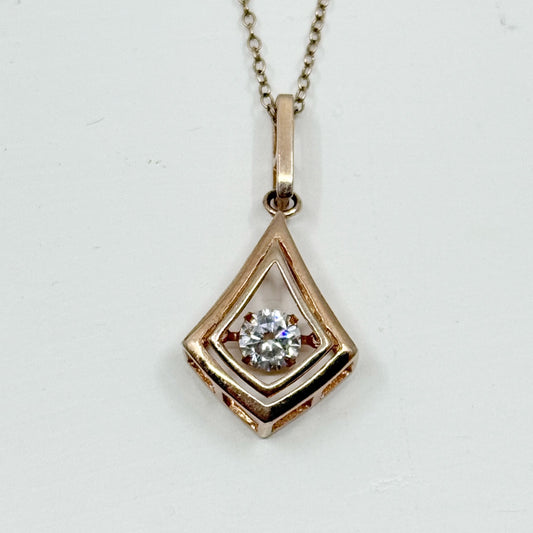14k rose gold vermeil sterling silver cubic zirconia necklace GM691