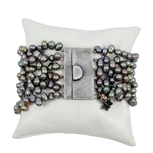 Hand Made Sterling silver pearl bracelet