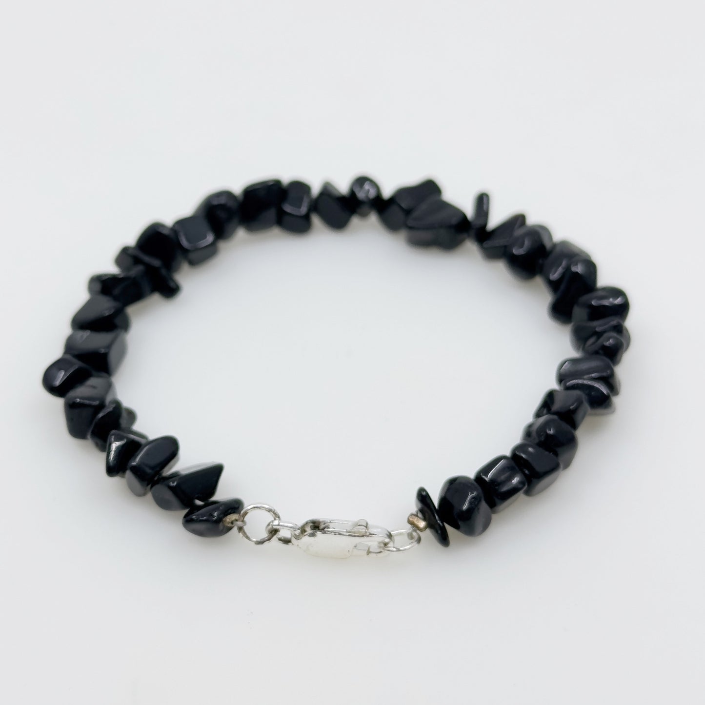 Sterling silver onyx bead bracelet