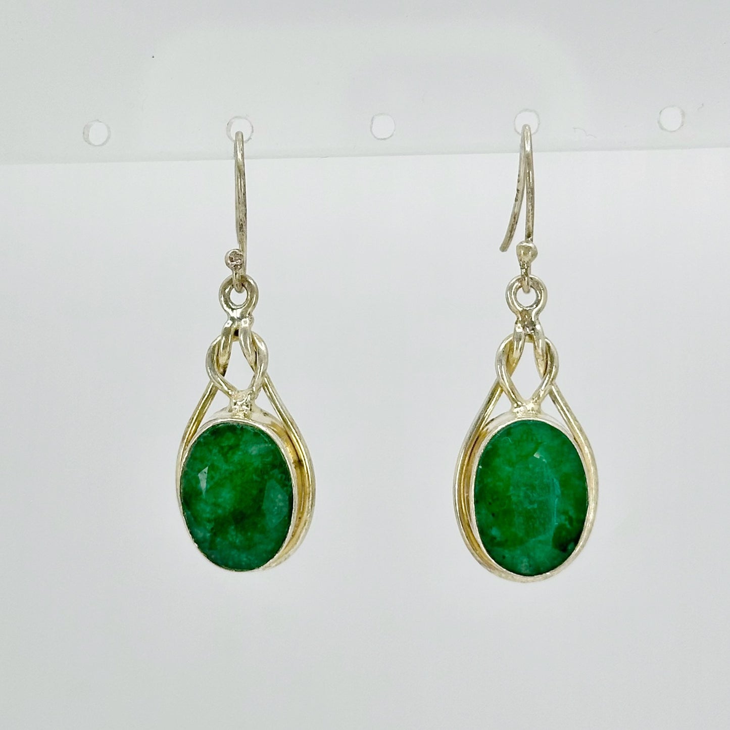 Sterling silver Zambian Emerald earrings