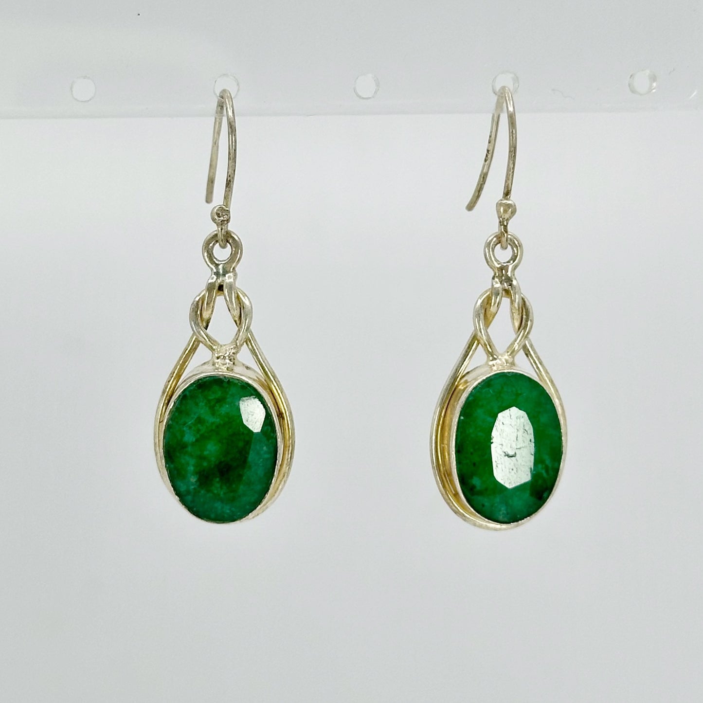 Sterling silver Zambian Emerald earrings