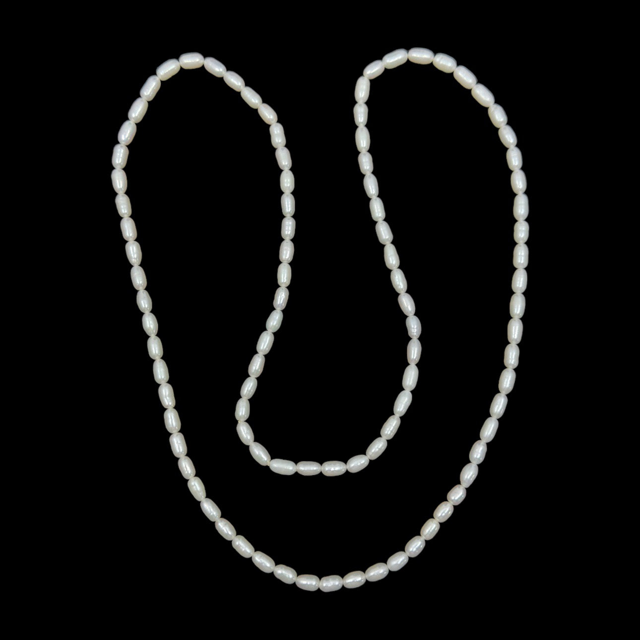 Freshwater rice pearl strand necklace