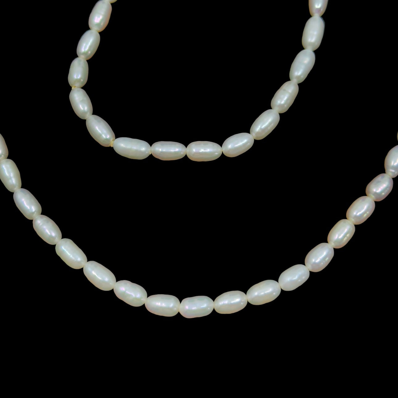 Freshwater rice pearl strand necklace