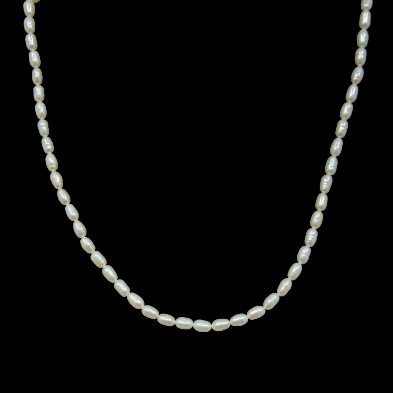 Freshwater rice pearl strand necklace