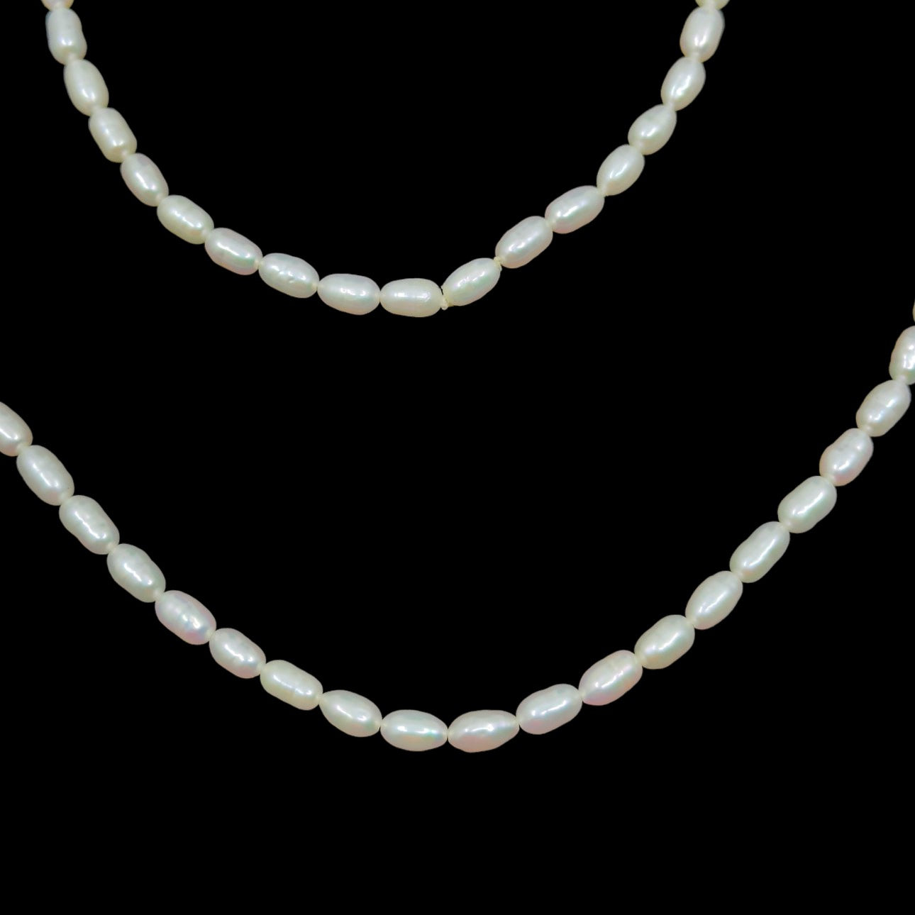 Freshwater rice pearl strand necklace