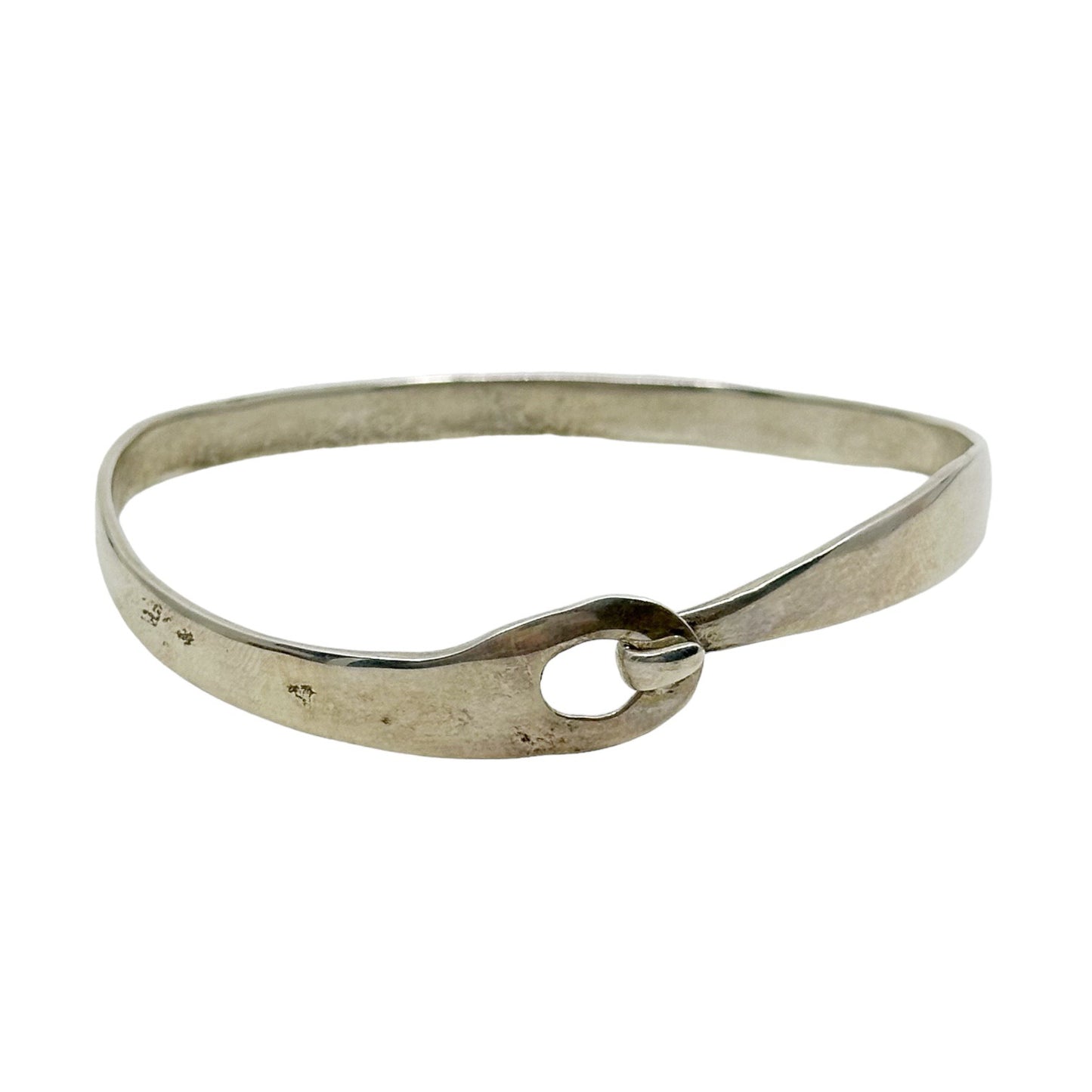 Mid Century sterling silver open bangle bracelet