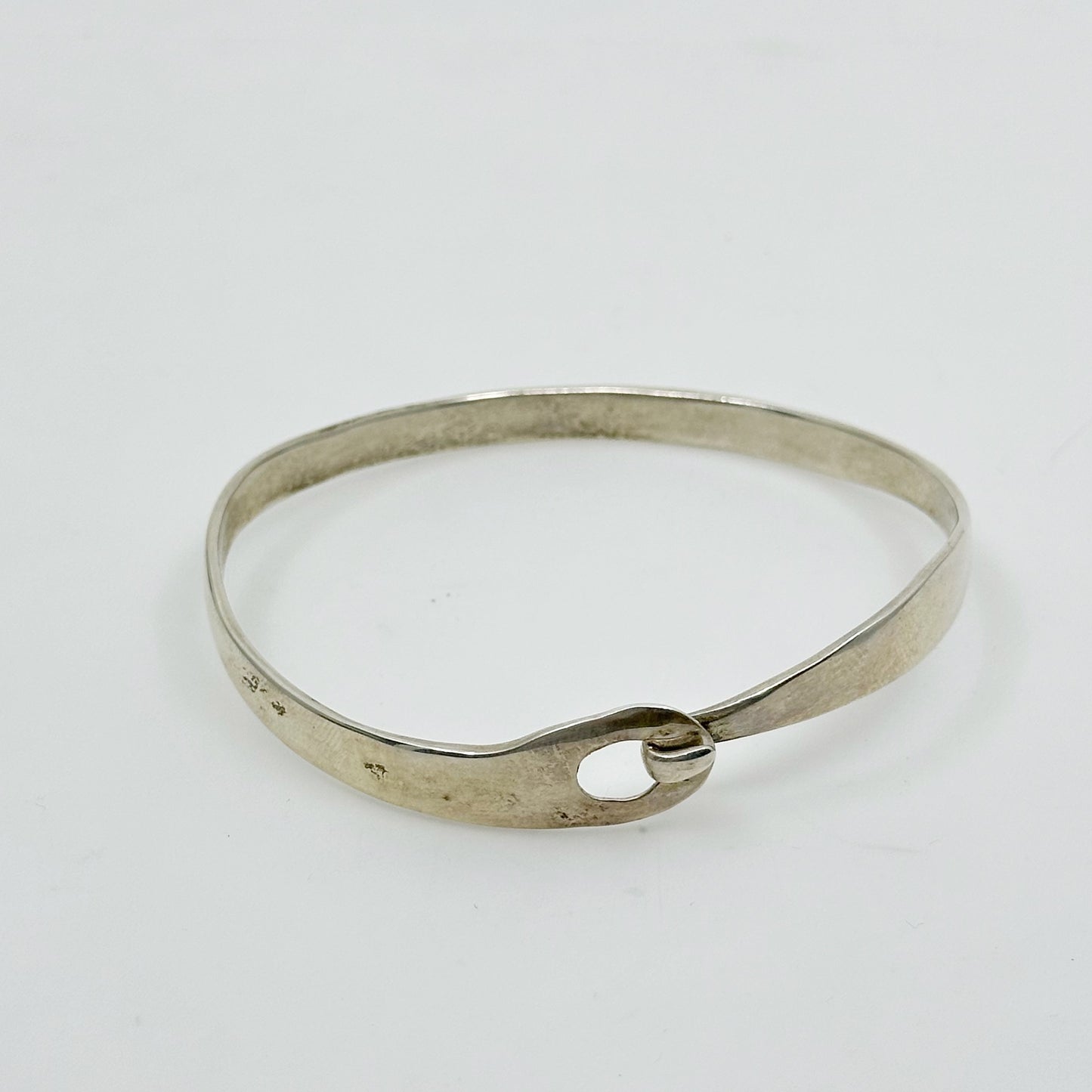 Mid Century sterling silver open bangle bracelet