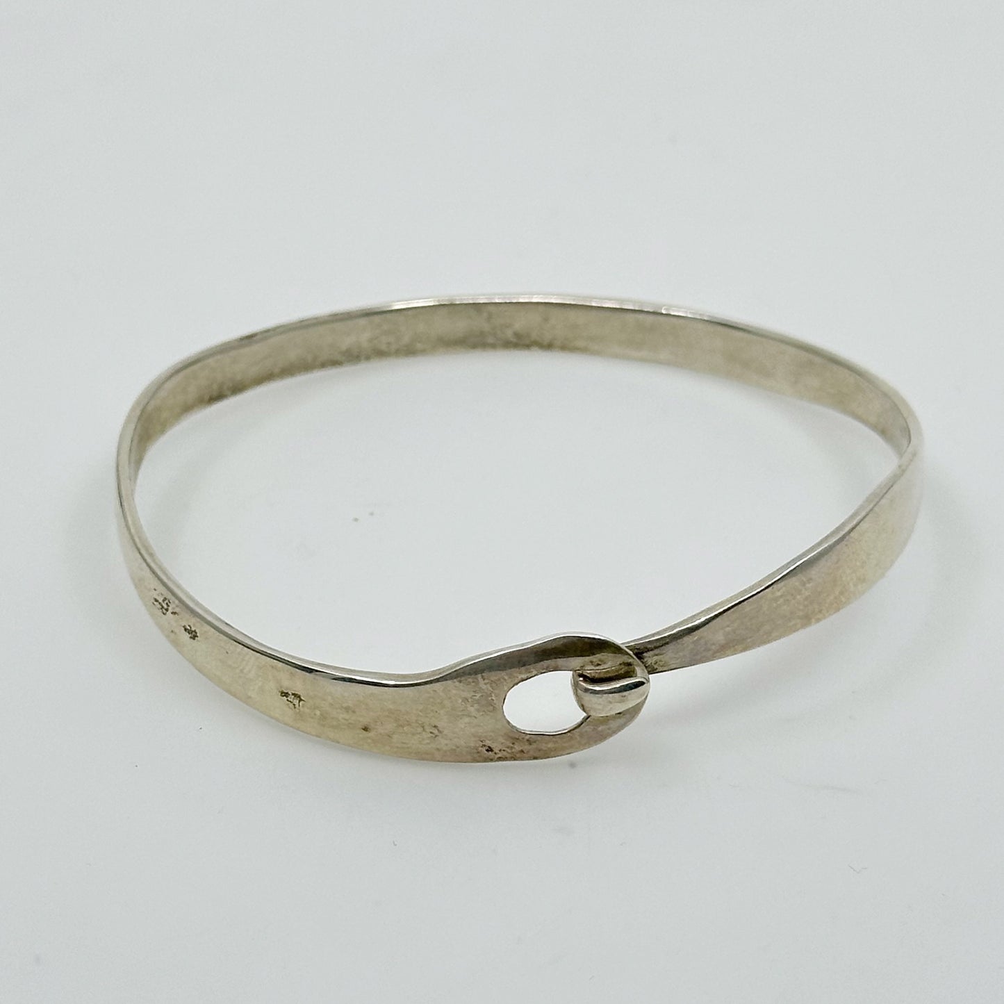 Mid Century sterling silver open bangle bracelet