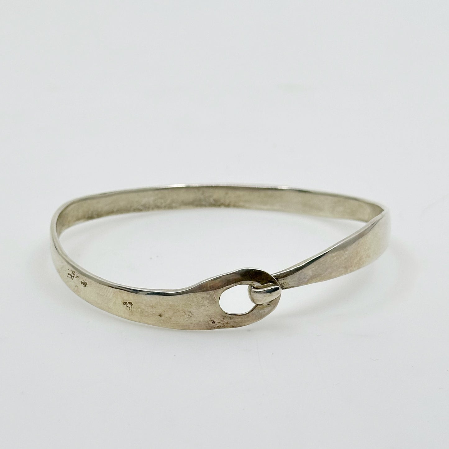 Mid Century sterling silver open bangle bracelet