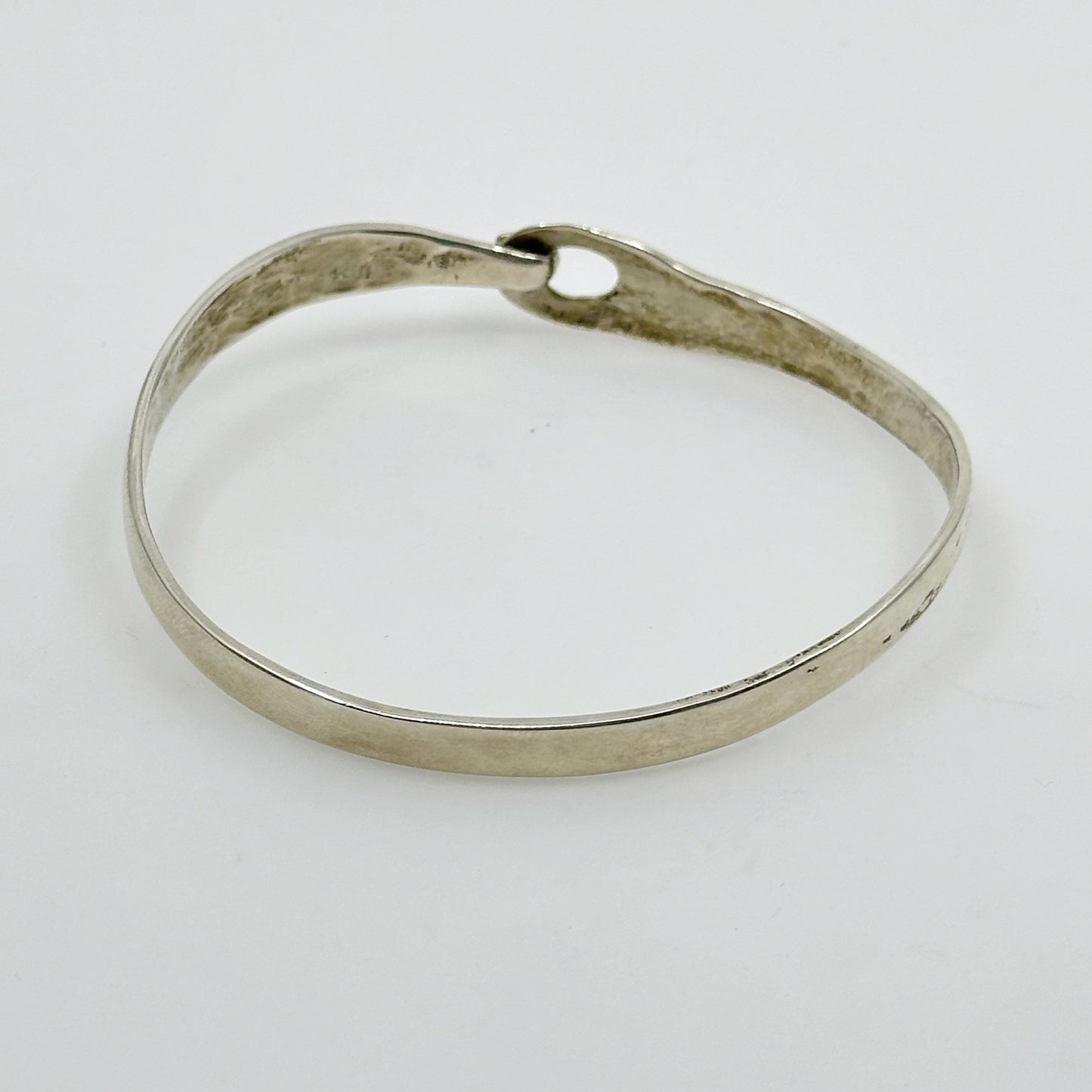 Mid Century sterling silver open bangle bracelet