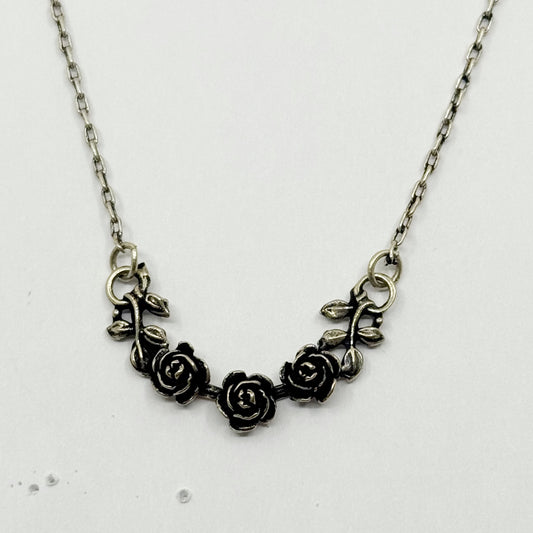 Vintage sterling silver vermeil flower pendant necklace - GM1151