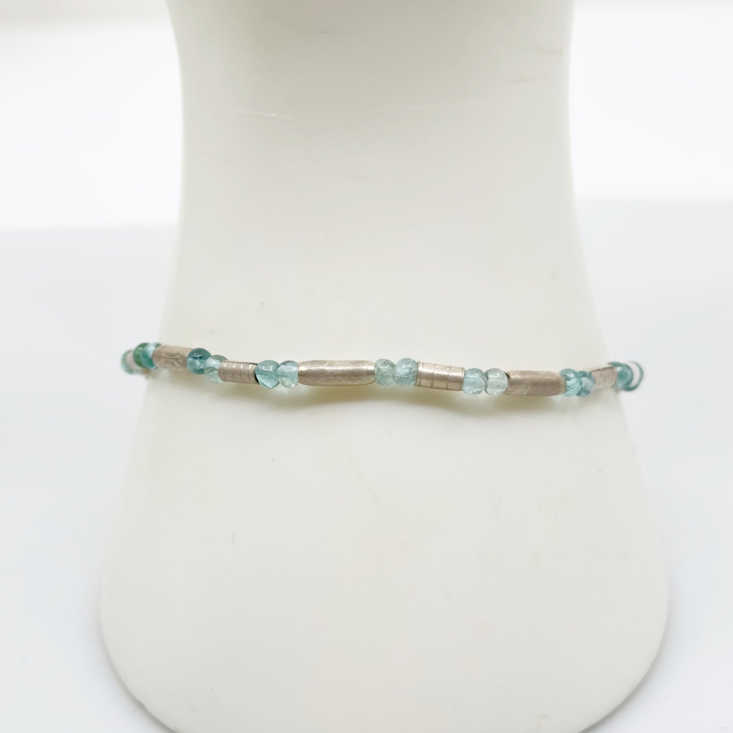 Sterling silver apatite bead bracelet