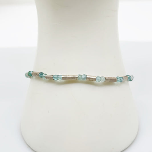 Sterling silver apatite bead bracelet