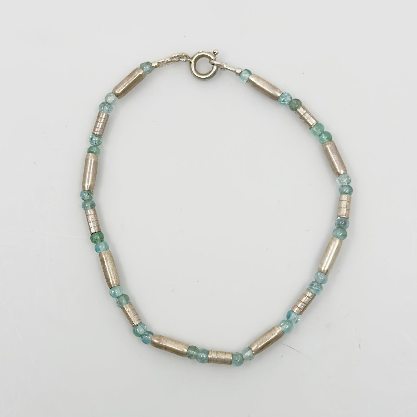 Sterling silver apatite bead bracelet