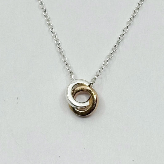 sterling silver interlocking circle pendant necklace - GM1130