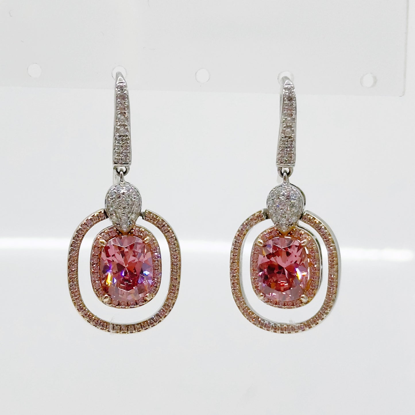 JD Sterling silver cubic zirconia drop earrings