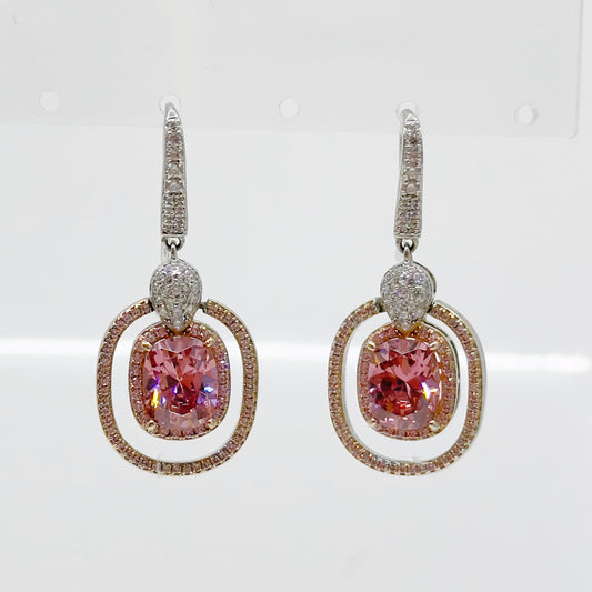 JD Sterling silver cubic zirconia drop earrings